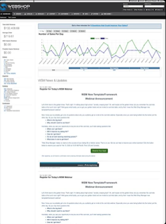 screenshot of Web Shop Manager